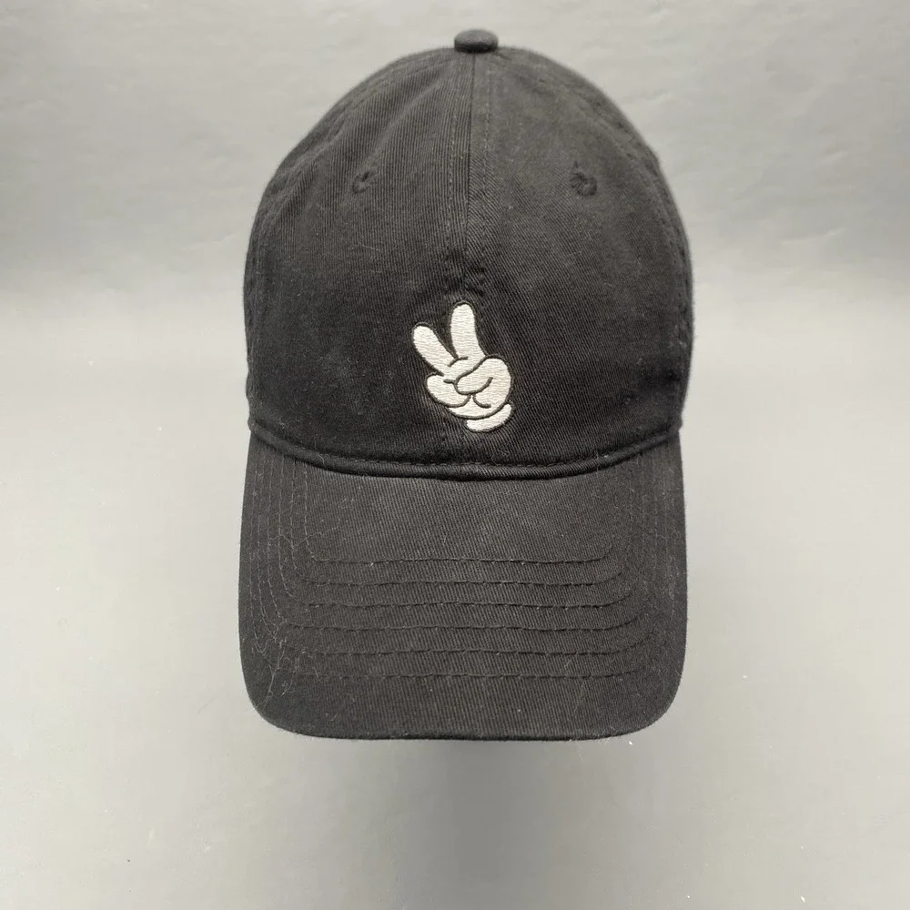 Mickey Mouse Glove Adjustable Hat Strap  Cap Black Disney